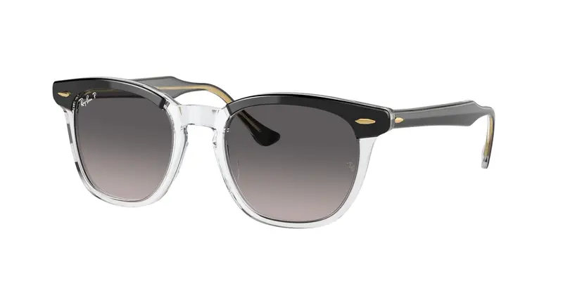 Ray - Ban Unisex RB2298 HAWKEYE 1294M3 Occhiali da sole Acetato Nero Grigio Squadrata Polarizzata Sfumato