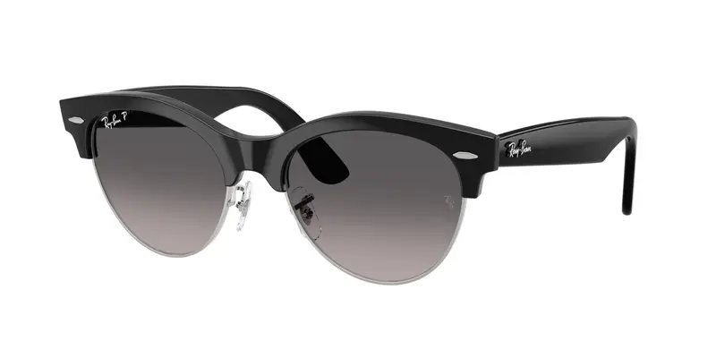 Ray - Ban Unisex RB2341 CLUBMASTER WAY 1354M3 Occhiali da sole Acetato Nero Grigio Squadrata Polarizzata Sfumato