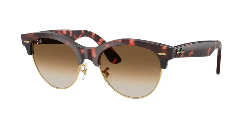 Ray - Ban Unisex RB2341 CLUBMASTER WAY 143251 Occhiali da sole Acetato Havana Marrone Squadrata Normale Sfumato