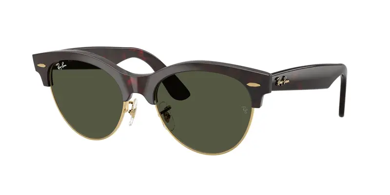 Ray - Ban Unisex RB2341 CLUBMASTER WAY 990/31 Occhiali da sole Acetato Havana Verde Squadrata Normale