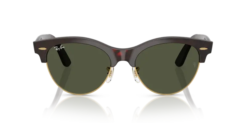 Ray - Ban Unisex RB2341 CLUBMASTER WAY 990/31 Occhiali da sole Acetato Havana Verde Squadrata Normale miniatura 2