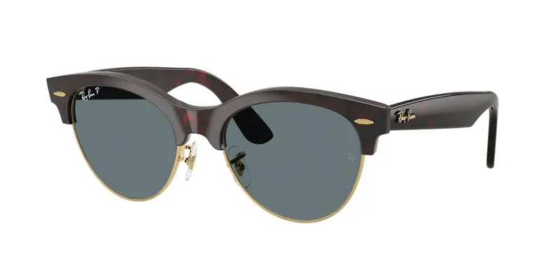 Ray - Ban Unisex RB2341 CLUBMASTER WAY 990/3R Occhiali da sole Acetato Havana Blu Squadrata Polarizzata