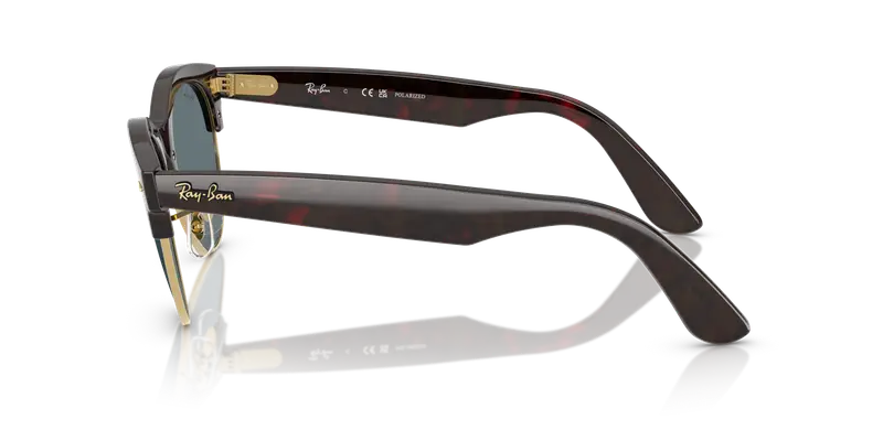 Ray - Ban Unisex RB2341 CLUBMASTER WAY 990/3R Occhiali da sole Acetato Havana Blu Squadrata Polarizzata miniatura 3