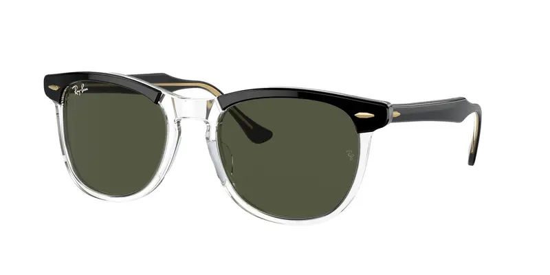 Ray - Ban Unisex RB2398 EAGLEEYE 129431 Occhiali da sole Acetato Nero Verde Pillow Normale