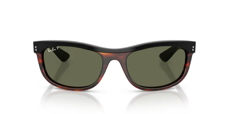 Unisex RB2489 BALORAMA 144058 Occhiali da sole Acetato Nero Verde Squadrata Polarizzata miniatura 3