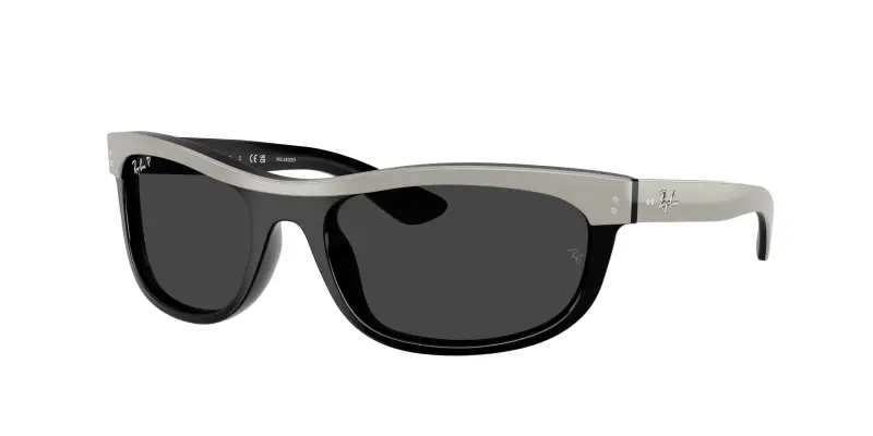 Unisex RB2489 BALORAMA 144248 Occhiali da sole Acetato Grigio Grigio Squadrata Polarizzata