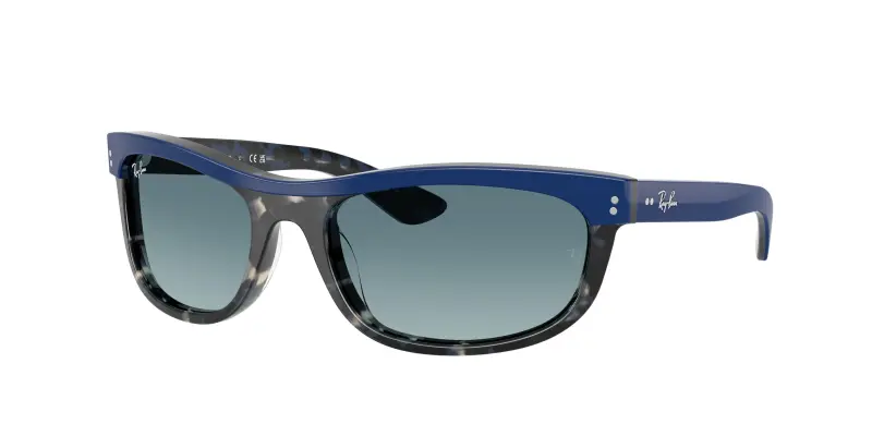 Unisex RB2489 BALORAMA 14453M Occhiali da sole Acetato Blu Blu Squadrata Normale Sfumato
