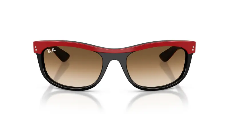 Unisex RB2489 BALORAMA 955/51 Occhiali da sole Acetato Rosso Marrone Squadrata Normale Sfumato miniatura 3