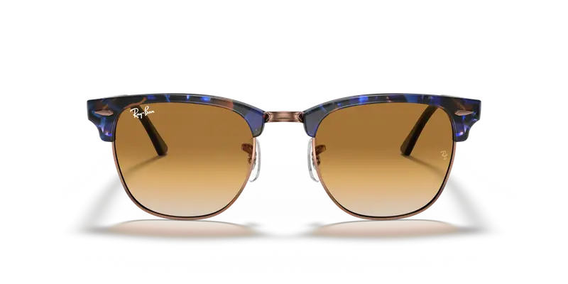 Ray - Ban Unisex RB3016 CLUBMASTER 125651 Occhiali da sole Acetato Marrone Squadrata Normale Sfumato miniatura 2