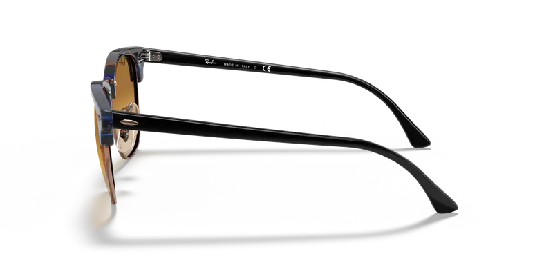 Ray - Ban Unisex RB3016 CLUBMASTER 125651 Occhiali da sole Acetato Marrone Squadrata Normale Sfumato miniatura 3