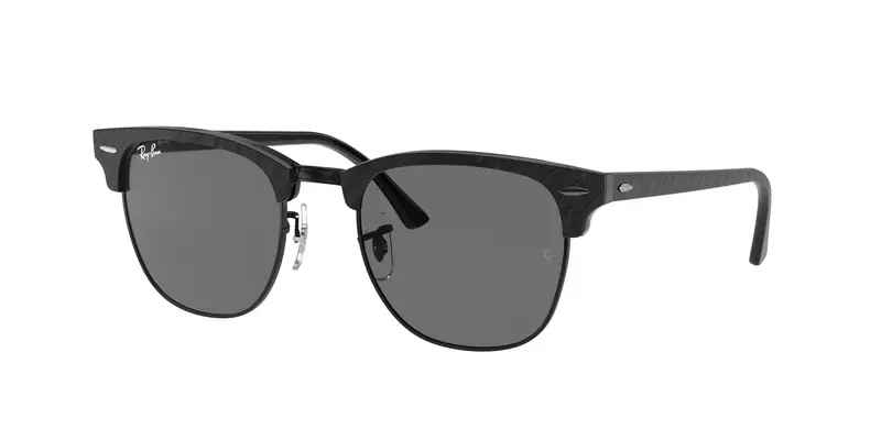 Unisex RB3016 CLUBMASTER 1305B1 Occhiali da sole Acetato Nero Grigio Squadrata Normale