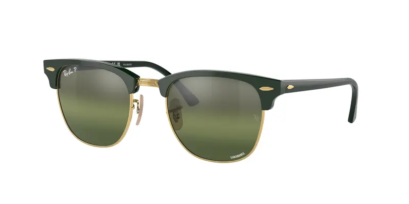 Ray - Ban Unisex RB3016 CLUBMASTER 1368G4 Occhiali da sole Acetato Verde Verde Squadrata Polarizzata