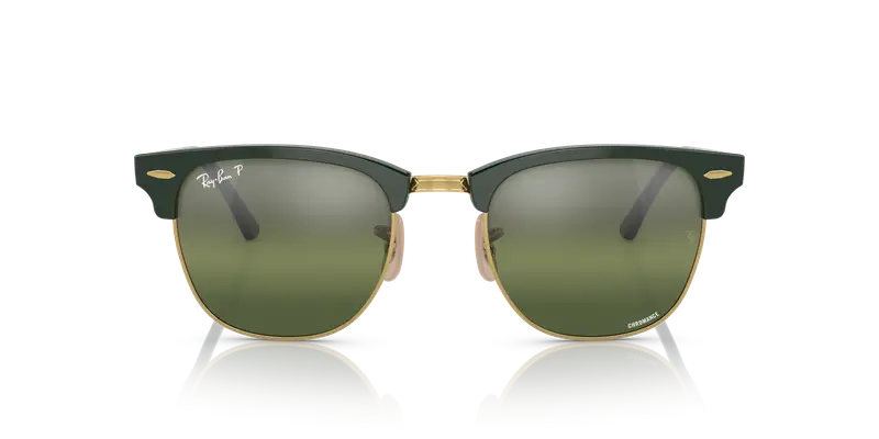 Ray - Ban Unisex RB3016 CLUBMASTER 1368G4 Occhiali da sole Acetato Verde Verde Squadrata Polarizzata miniatura 2