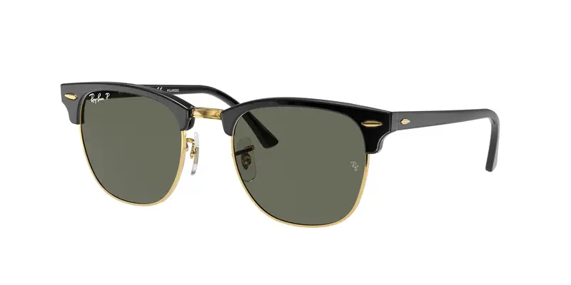 Ray - Ban Unisex RB3016 CLUBMASTER 901/58 Occhiali da sole Acetato Nero G15 Squadrata Polarizzata