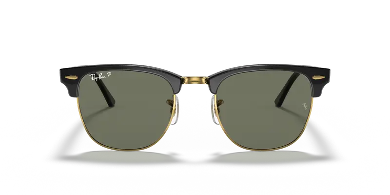 Ray - Ban Unisex RB3016 CLUBMASTER 901/58 Occhiali da sole Acetato Nero G15 Squadrata Polarizzata miniatura 2