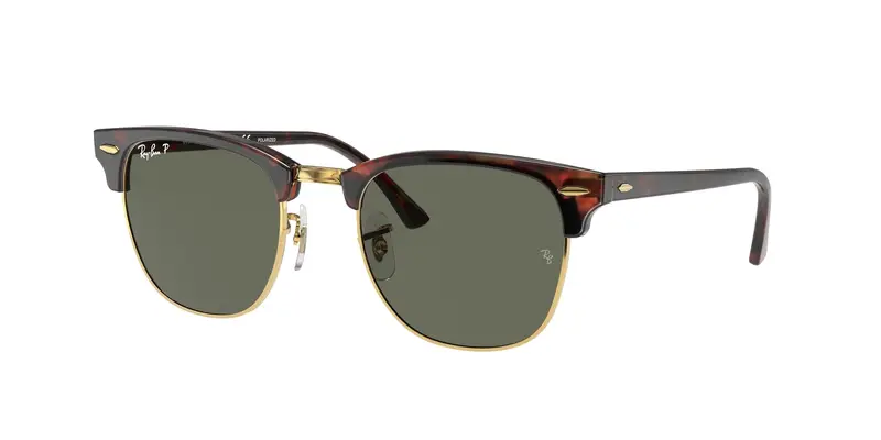 Ray - Ban Unisex RB3016 CLUBMASTER 990/58 Occhiali da sole Acetato Tartaruga G15 Squadrata Polarizzata