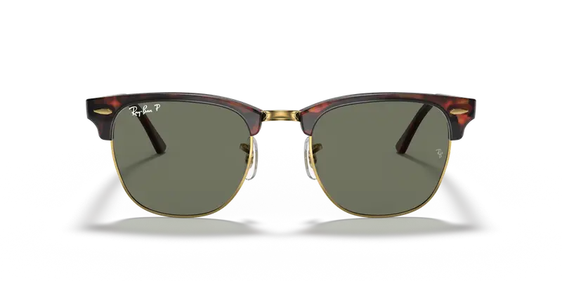 Ray - Ban Unisex RB3016F CLUBMASTER LOW BRIDGE FIT 990/58 Occhiali da sole Acetato Tartaruga G15 Squadrata Polarizzata miniatura 2