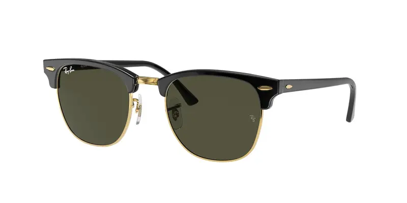 Ray - Ban Unisex RB3016F CLUBMASTER LOW BRIDGE FIT W0365 Occhiali da sole Acetato Nero G15 Squadrata Normale