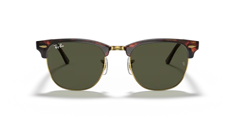 Ray - Ban Unisex RB3016F CLUBMASTER LOW BRIDGE FIT W0366 Occhiali da sole Acetato Tartaruga G15 Squadrata Normale miniatura 2