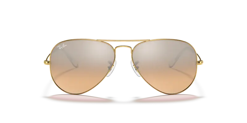 Ray - Ban Unisex RB3025 AVIATOR 001/3E Occhiali da sole Metallo Oro Rosa Pilot Normale miniatura 2