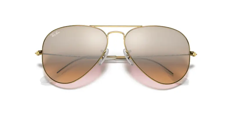Unisex RB3025 AVIATOR 001/3E Occhiali da sole Metallo Oro Rosa Pilot Normale miniatura 2