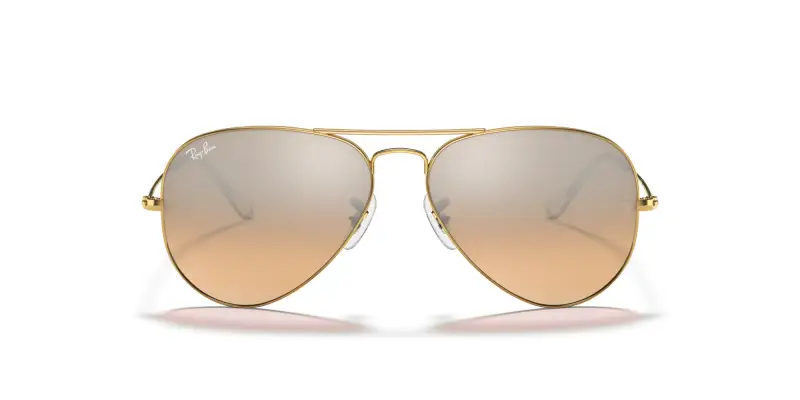 Unisex RB3025 AVIATOR 001/3E Occhiali da sole Metallo Oro Rosa Pilot Normale miniatura 3