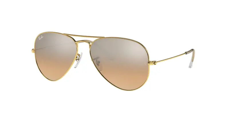 Unisex RB3025 AVIATOR 001/3E Occhiali da sole Metallo Oro Rosa Pilot Normale