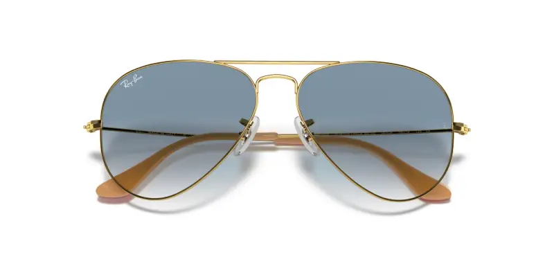 Unisex RB3025 AVIATOR 001/3F Occhiali da sole Metallo Oro Blu Pilot Normale miniatura 2