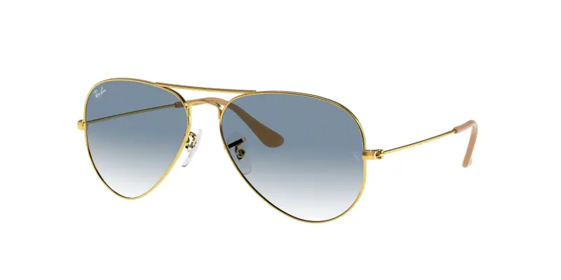 Unisex RB3025 AVIATOR 001/3F Occhiali da sole Metallo Oro Blu Pilot Normale