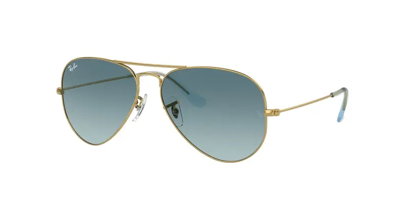 Ray - Ban Unisex RB3025 AVIATOR 001/3M Occhiali da sole Metallo Oro Blu Pilot Normale
