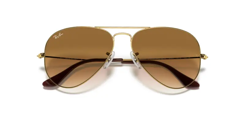 Unisex RB3025 AVIATOR 001/51 Occhiali da sole Metallo Oro Marrone Pilot Normale miniatura 2