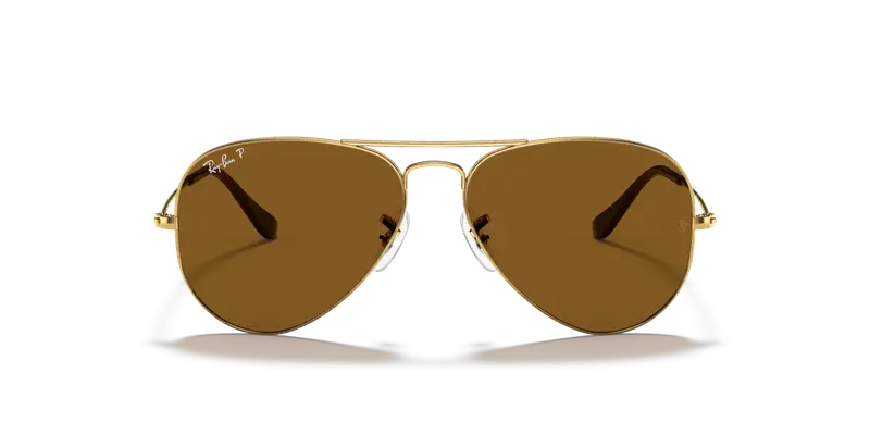 Ray - Ban Unisex RB3025 AVIATOR 001/57 Occhiali da sole Metallo Oro Marrone Pilot Polarizzata miniatura 2