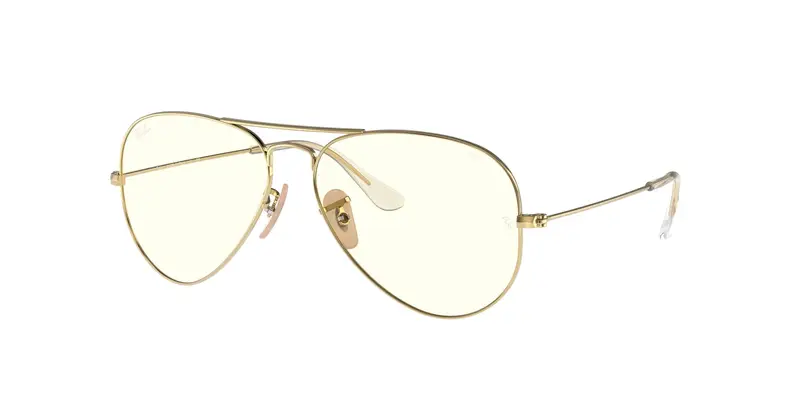 Ray - Ban Unisex RB3025 AVIATOR 001/5F Occhiali da sole Metallo Oro Grigio Pilot Fotocromatiche Fotocromatico