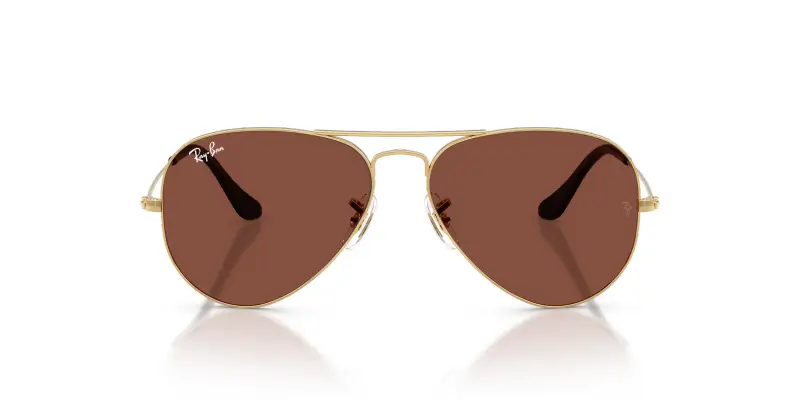 Unisex RB3025 AVIATOR 001/C5 Occhiali da sole Metallo Oro Rosso Pilot Normale miniatura 3