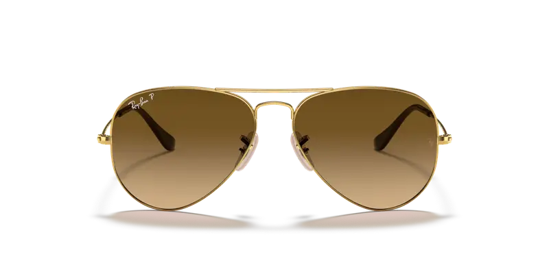 Ray - Ban Unisex RB3025 AVIATOR 001/M2 Occhiali da sole Metallo Oro Marrone Pilot Polarizzata Sfumato miniatura 2