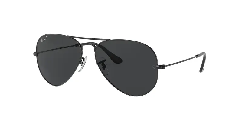 Ray - Ban Unisex RB3025 AVIATOR 002/48 Occhiali da sole Metallo Nero Nero Pilot Polarizzata