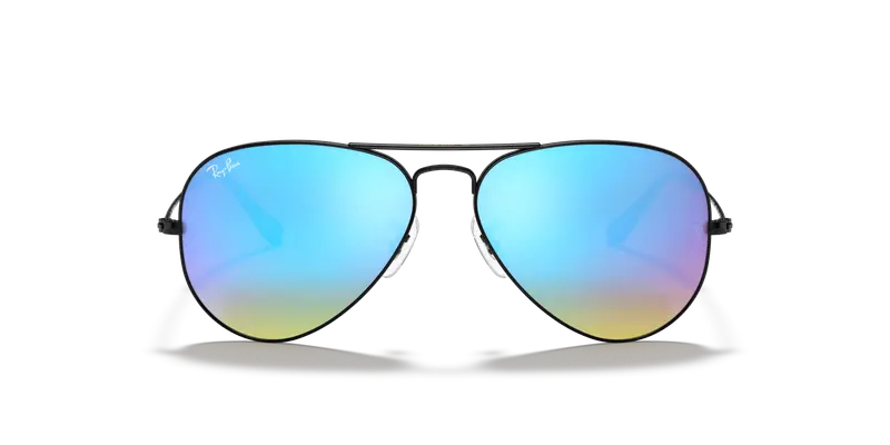 Ray - Ban Unisex RB3025 AVIATOR 002/4O Occhiali da sole Metallo Nero Blu Pilot Normale miniatura 2