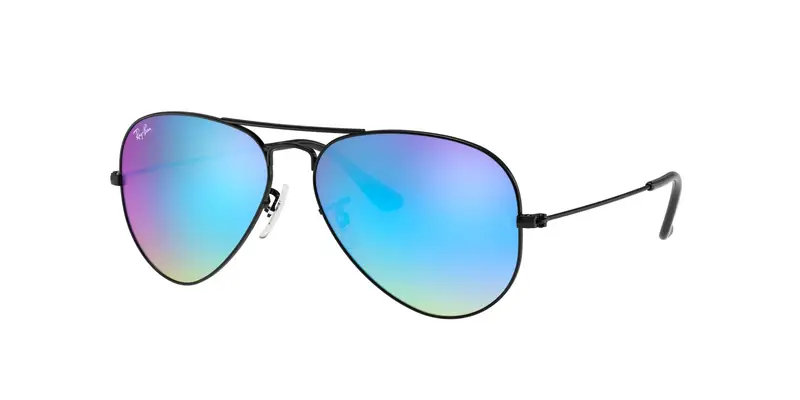 Unisex RB3025 AVIATOR 002/4O Occhiali da sole Metallo Nero Blu Pilot Normale