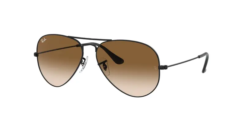 Ray - Ban Unisex RB3025 AVIATOR 002/51 Occhiali da sole Metallo Nero Marrone Pilot Normale