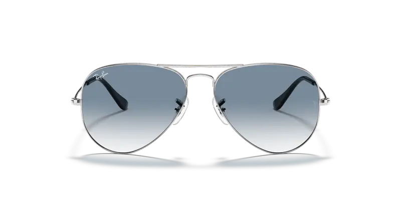 Ray - Ban Unisex RB3025 AVIATOR 003/3F Occhiali da sole Metallo Argento Blu Pilot Normale Sfumato miniatura 2
