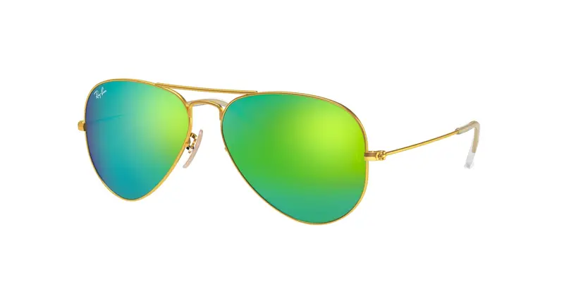 Ray - Ban Unisex RB3025 AVIATOR 112/19 Occhiali da sole Metallo Oro Verde Pilot Normale