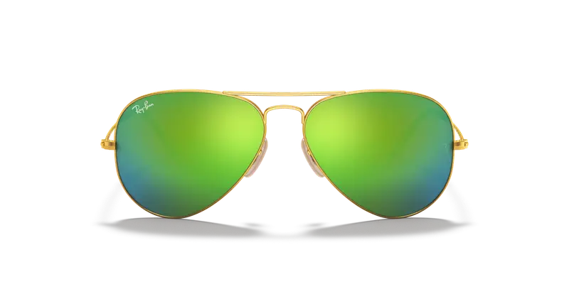 Ray - Ban Unisex RB3025 AVIATOR 112/19 Occhiali da sole Metallo Oro Verde Pilot Normale miniatura 2