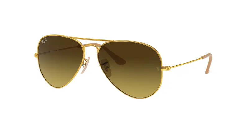 Ray - Ban Unisex RB3025 AVIATOR 112/85 Occhiali da sole Metallo Oro Marrone Pilot Normale Sfumato