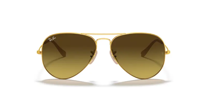 Unisex RB3025 AVIATOR 112/85 Occhiali da sole Metallo Oro Marrone Pilot Normale Sfumato miniatura 3