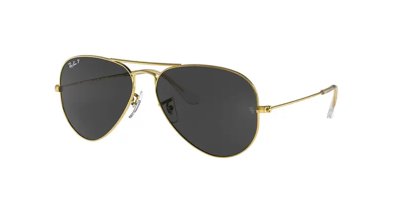 Ray - Ban Unisex RB3025 AVIATOR 919648 Occhiali da sole Metallo Oro Nero Pilot Polarizzata