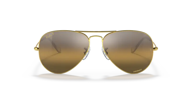 Ray - Ban Unisex RB3025 AVIATOR 9196G5 Occhiali da sole Metallo Oro Marrone Pilot Polarizzata Sfumato miniatura 2