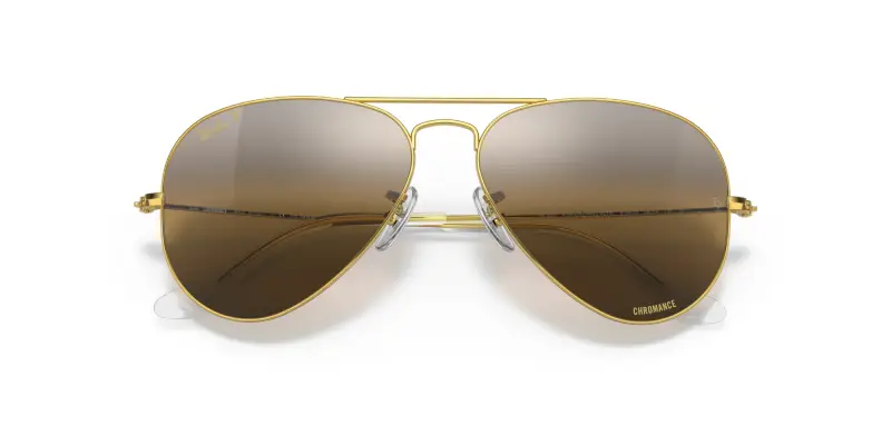Unisex RB3025 AVIATOR 9196G5 Occhiali da sole Metallo Oro Marrone Pilot Polarizzata Sfumato miniatura 2