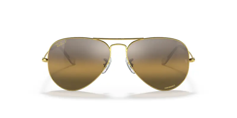 Unisex RB3025 AVIATOR 9196G5 Occhiali da sole Metallo Oro Marrone Pilot Polarizzata Sfumato miniatura 3