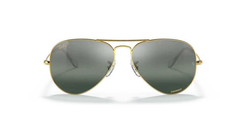 Ray - Ban Unisex RB3025 AVIATOR 9196G6 Occhiali da sole Metallo Oro Argento Pilot Polarizzata Sfumato miniatura 2
