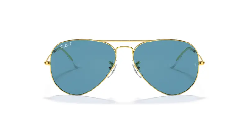 Unisex RB3025 AVIATOR 9196S2 Occhiali da sole Metallo Oro Blu Pilot Polarizzata miniatura 3